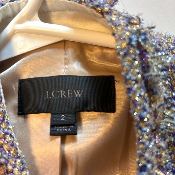 GORGEOUS J. CREW PURPLE METALLIC GOLD TWEED BLAZER JACKET - 2 - Picture 6 of 6